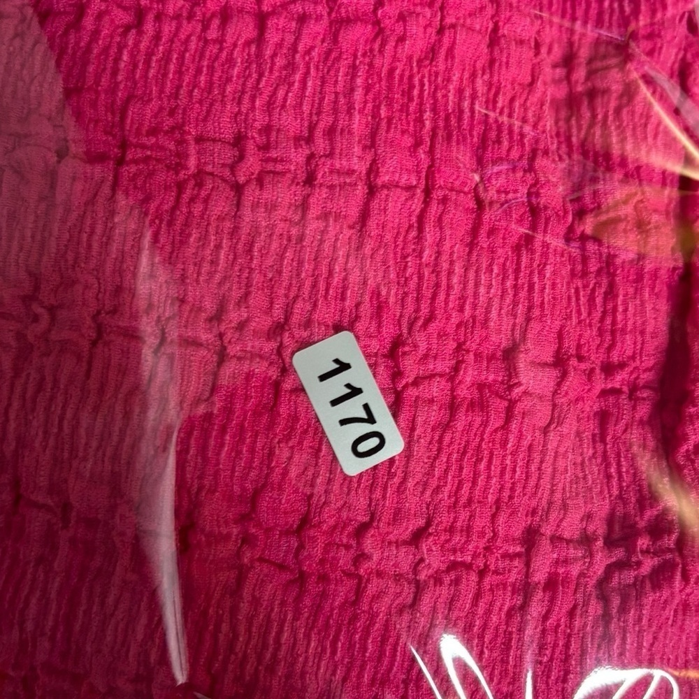 Umgee Barbie Flowy Pink Textured Blouse Size Large - Picture 9 of 9